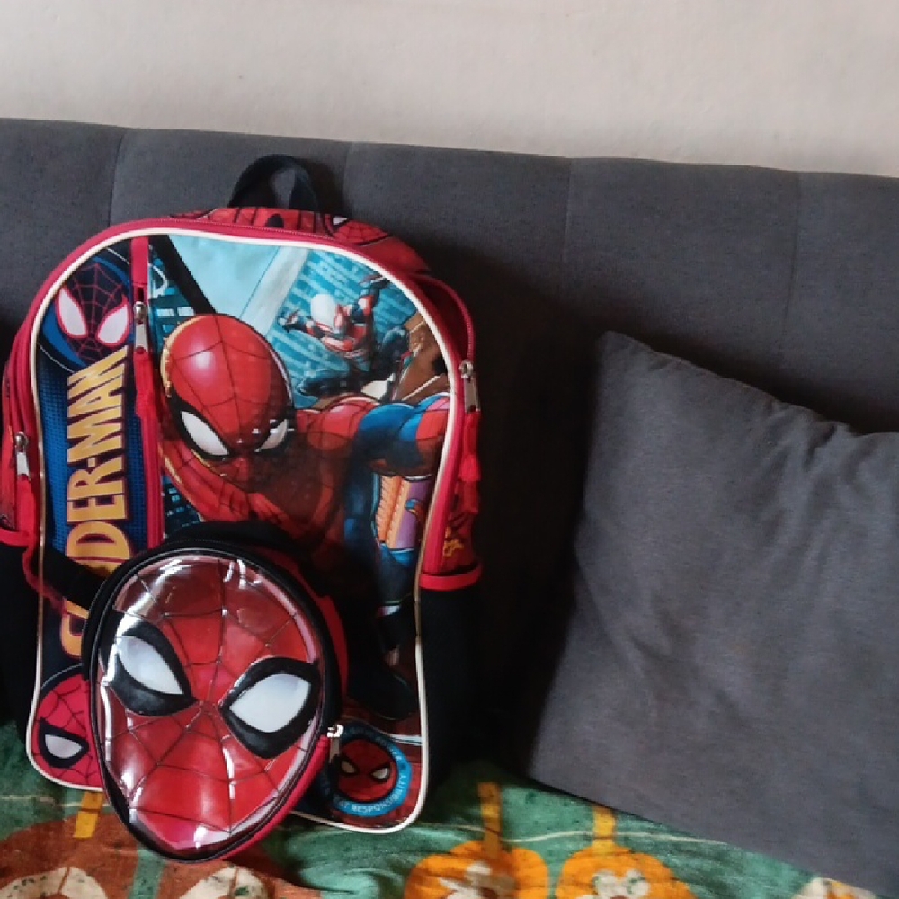 Spider-Man Backpack With Lunchbag And Pencil Holder. Excellent Condition.